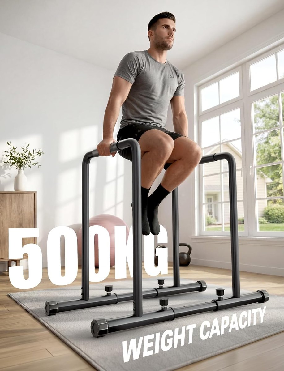 YOLEO Adjustable Dip Station, 1100 lb view 2