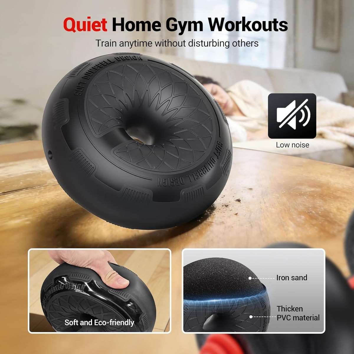 YOLEO Adjustable Dumbbell Set, 5-in-1 view 2