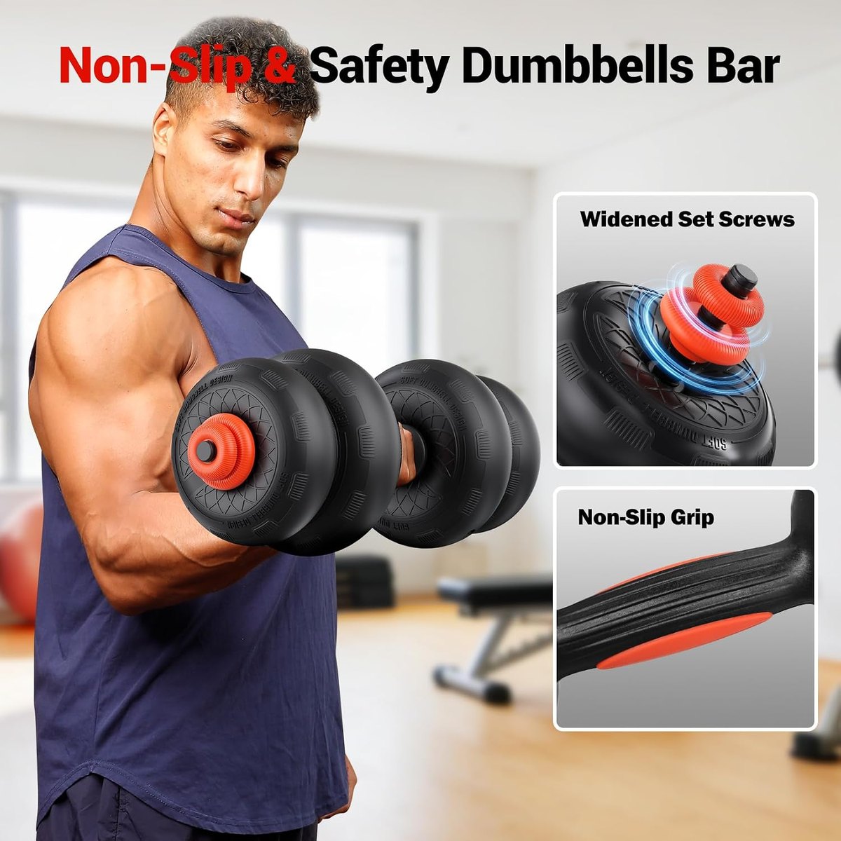 YOLEO Adjustable Dumbbell Set, 5-in-1 view 3
