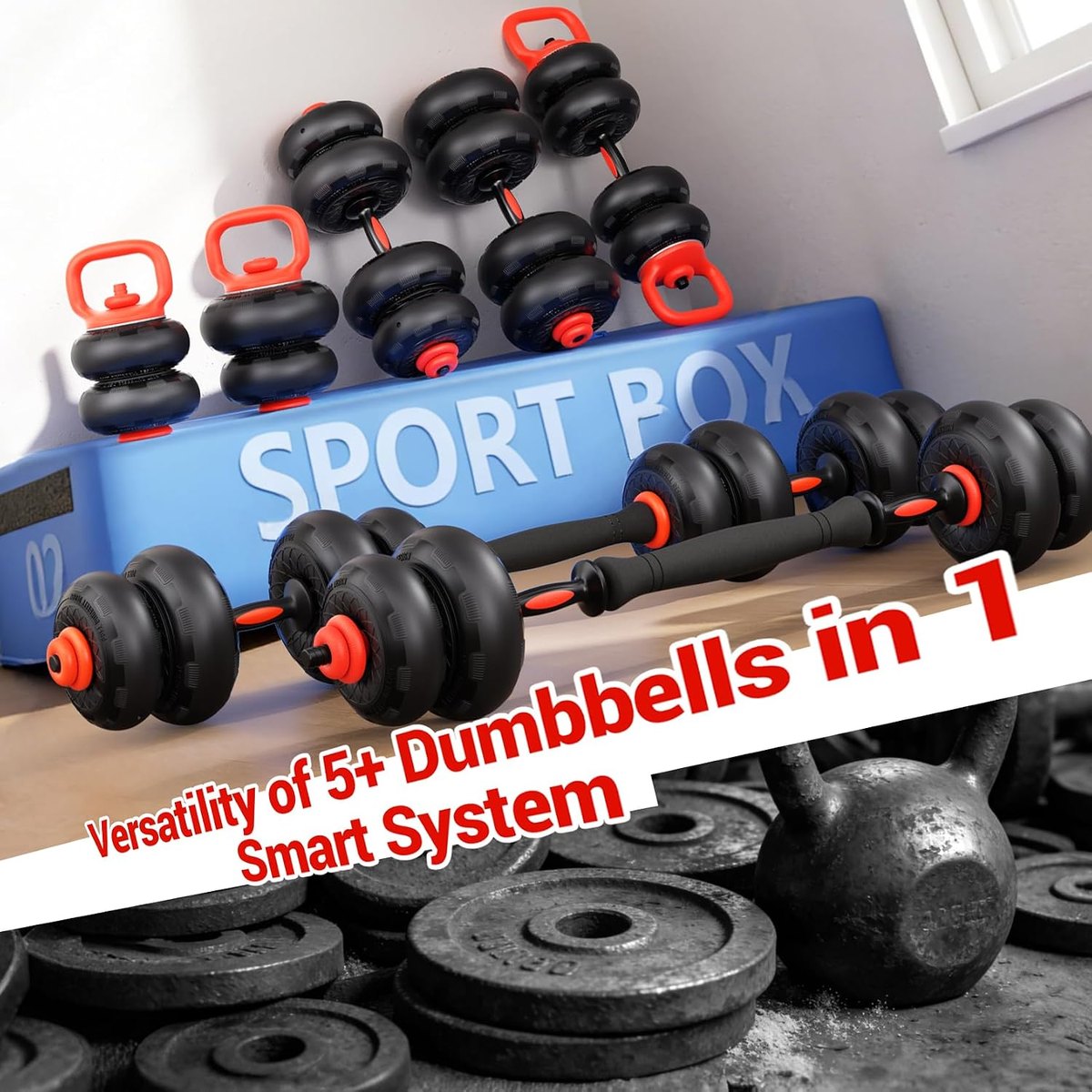 YOLEO Adjustable Dumbbell Set, 5-in-1 view 6