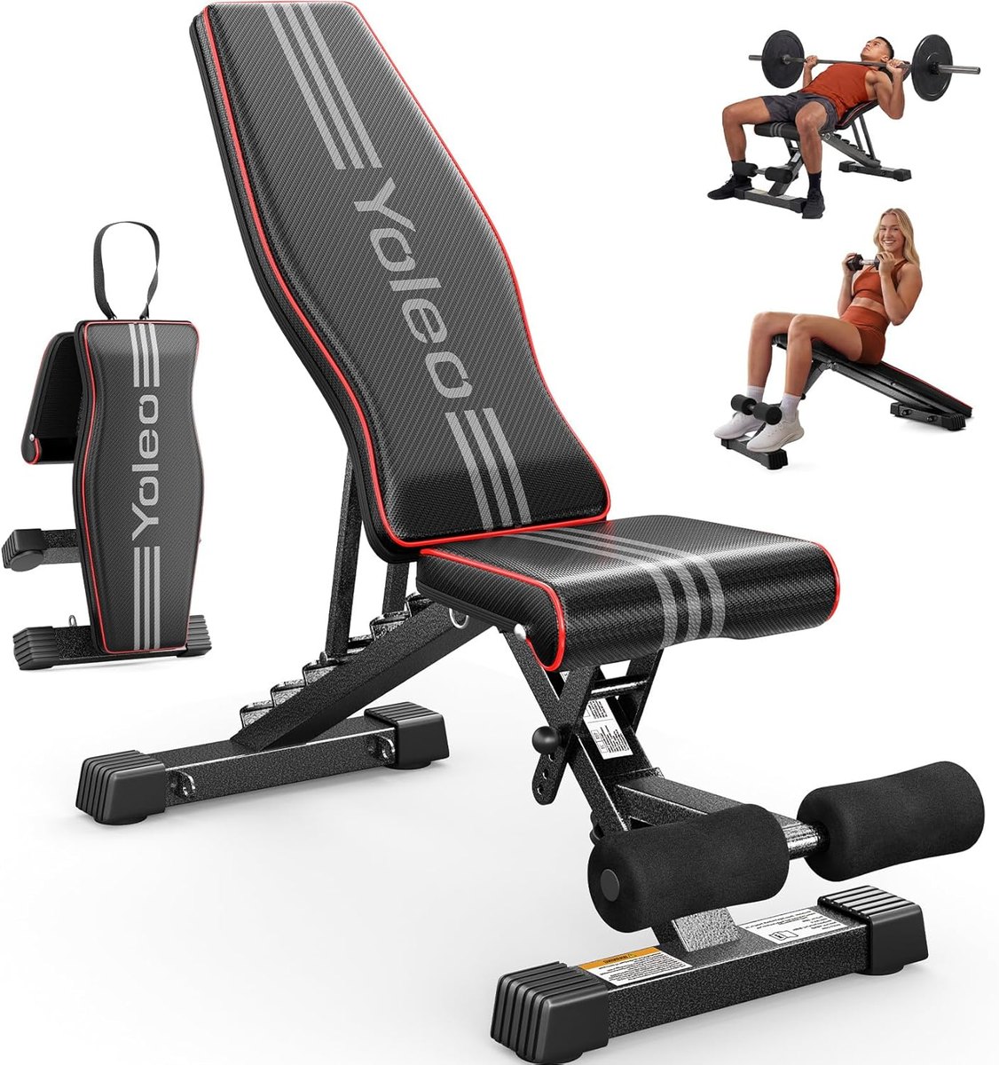 YOLEO Adjustable Weight Bench, 827 lb