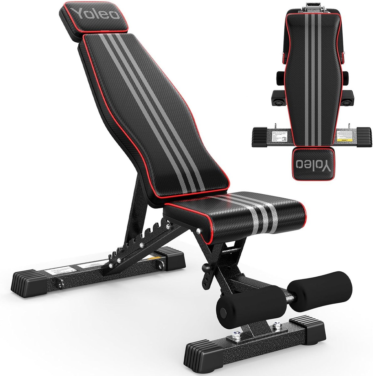 YOLEO Adjustable Weight Bench, Extended Backrest