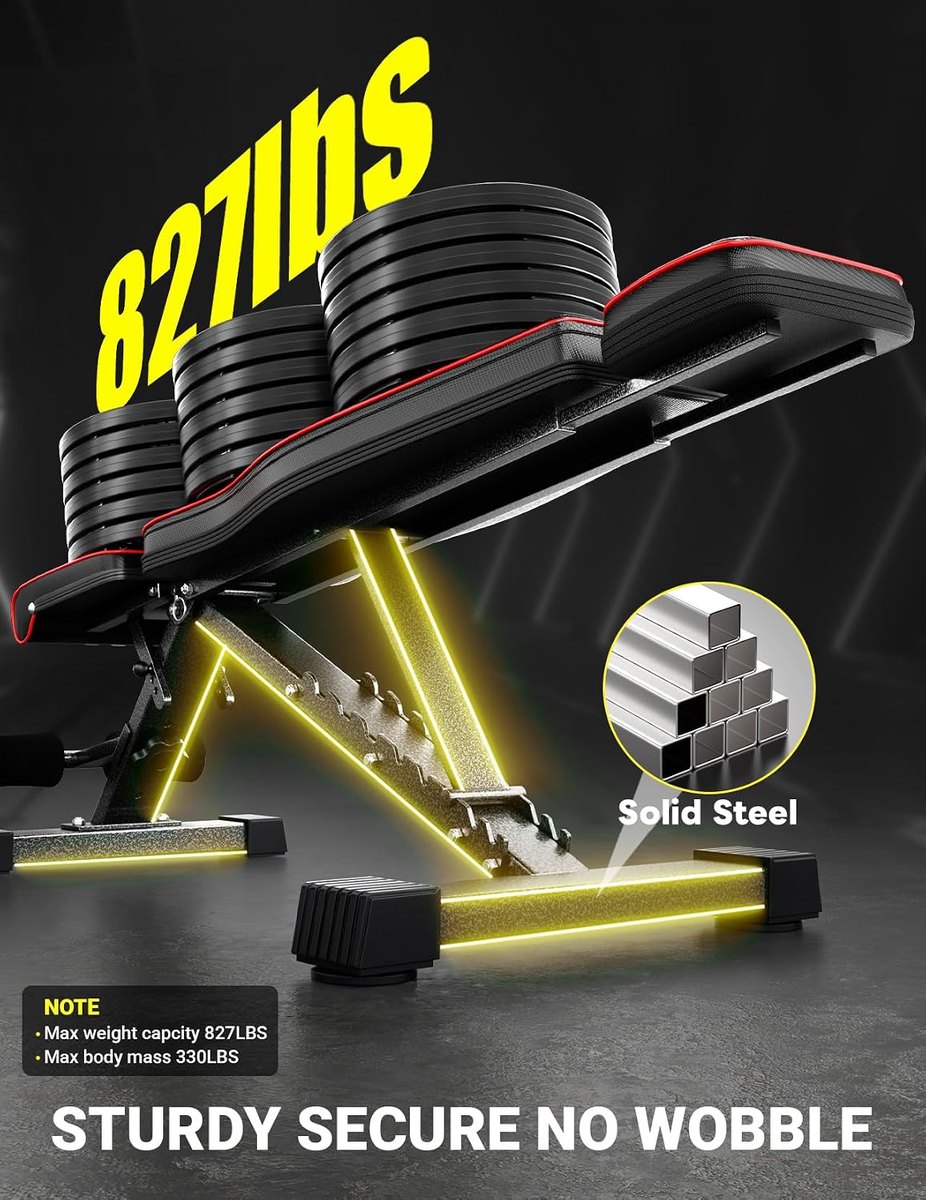 YOLEO Adjustable Weight Bench, Extended Backrest view 4