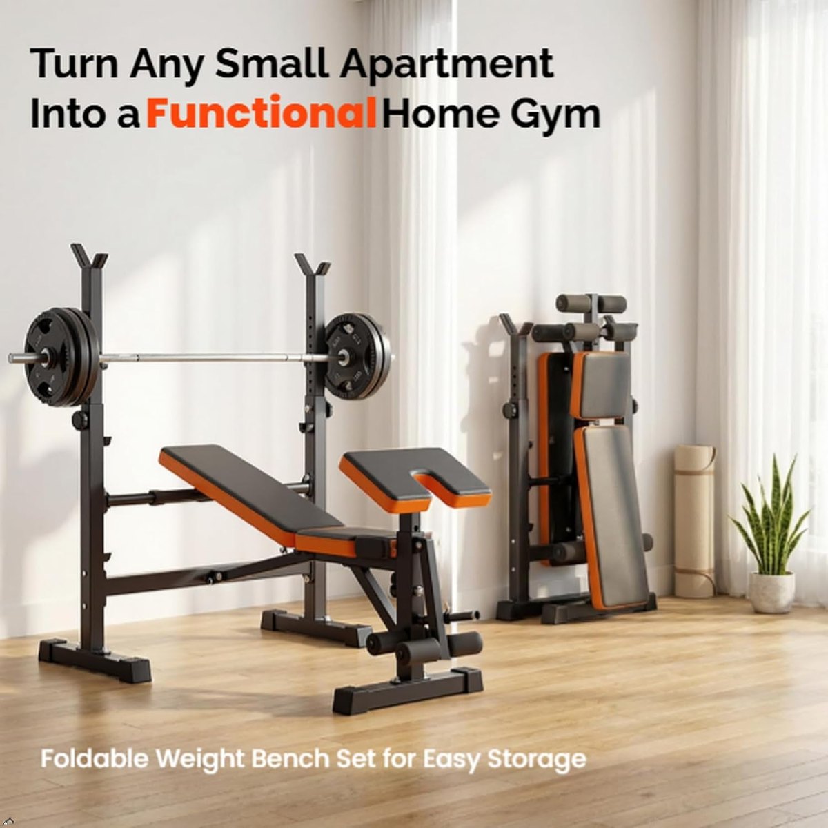 YOLEO Bench Press Set with Squat Rack, 6-in-1 view 3