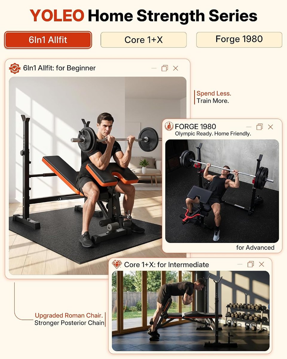 YOLEO Bench Press Set with Squat Rack, 6-in-1 view 5