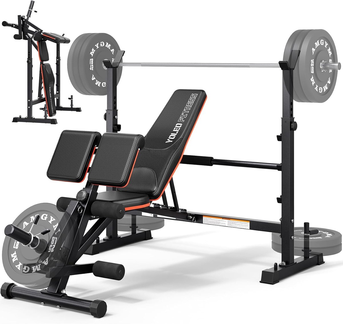 YOLEO Bench Press Set with Squat Rack, 6-in-1 view 6