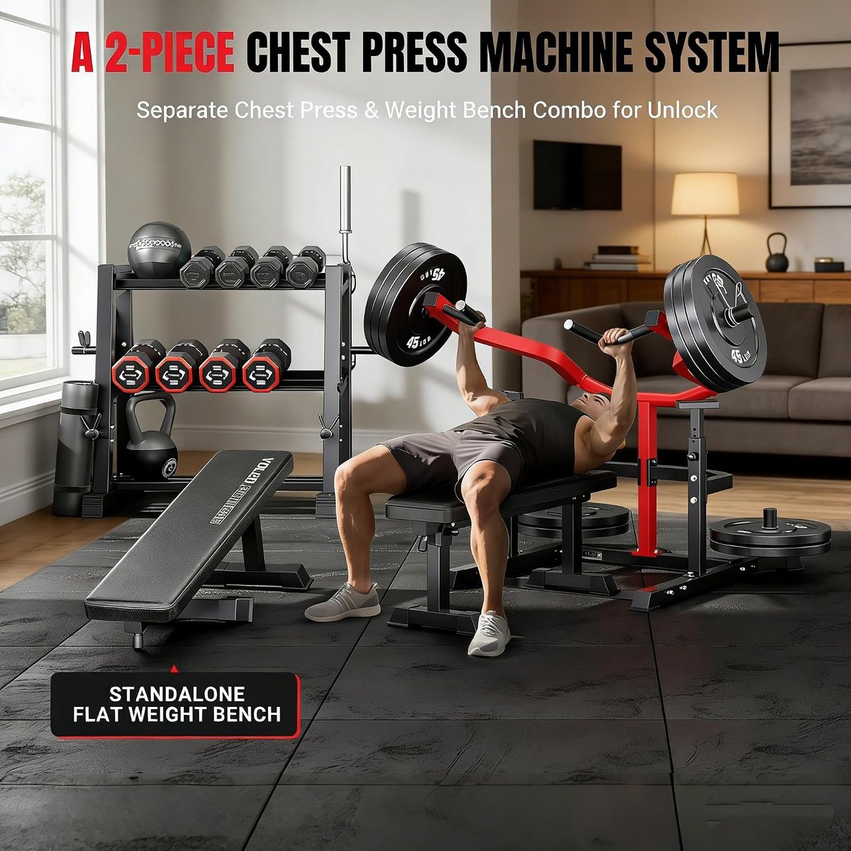 YOLEO Chest Press Machine, 1100 lb view 2