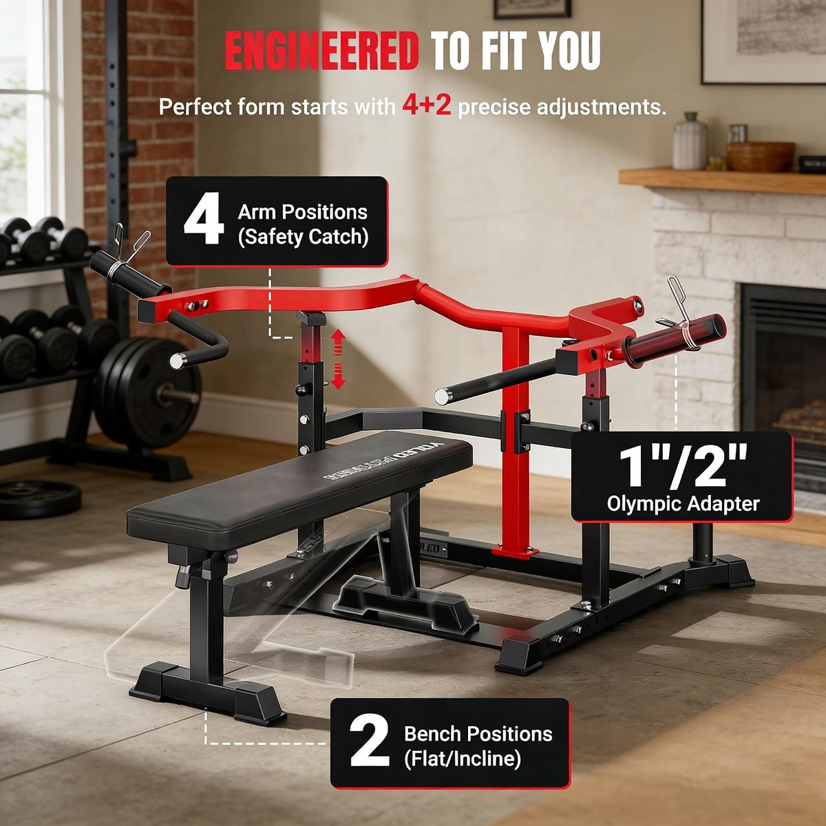 YOLEO Chest Press Machine, 1100 lb view 4
