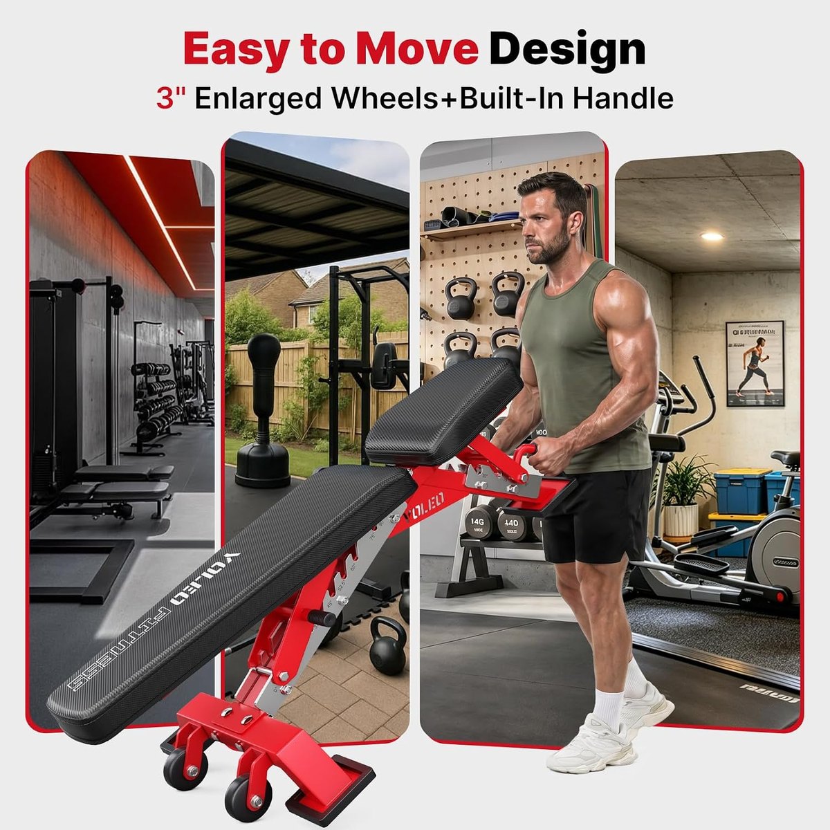 YOLEO Commercial Weight Bench, 2315 lb view 6