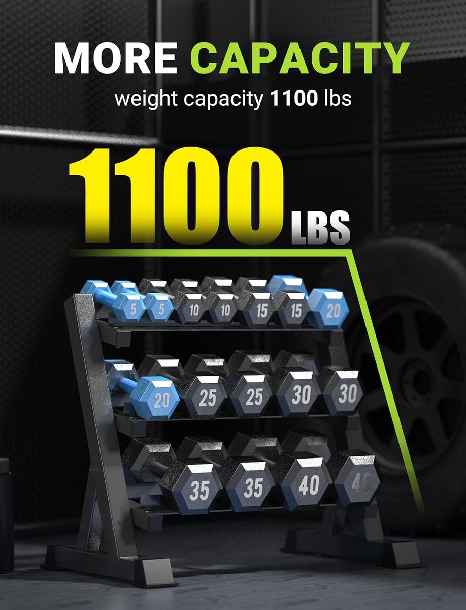 YOLEO Dumbbell Rack, 3-Tier and 5-Tier view 2