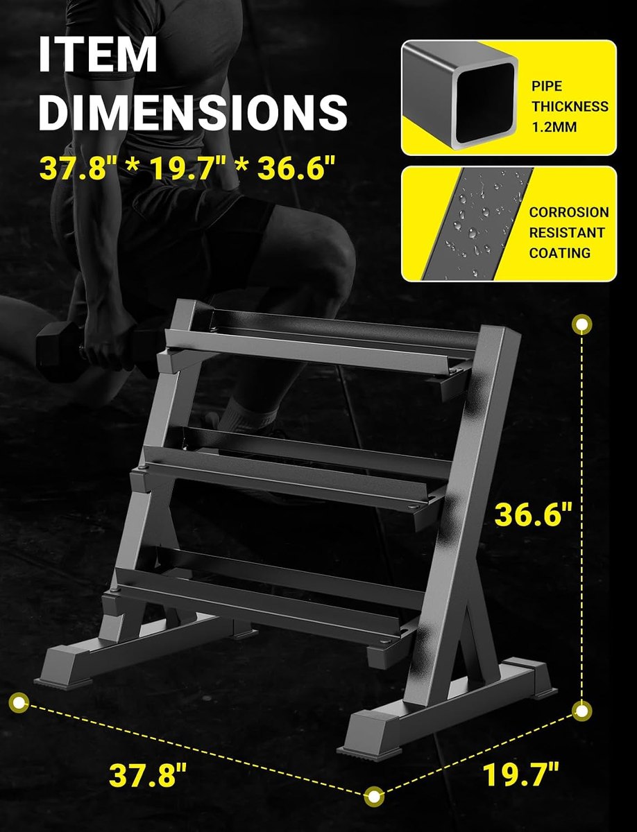 YOLEO Dumbbell Rack, 3-Tier and 5-Tier view 4