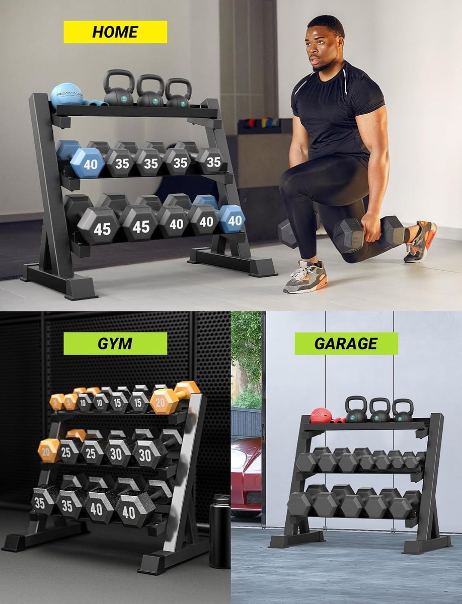YOLEO Dumbbell Rack, 3-Tier and 5-Tier view 6