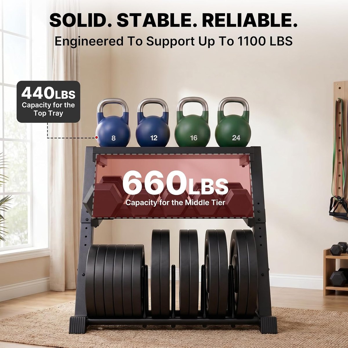 YOLEO Dumbbell Rack with Adjustable Width view 4