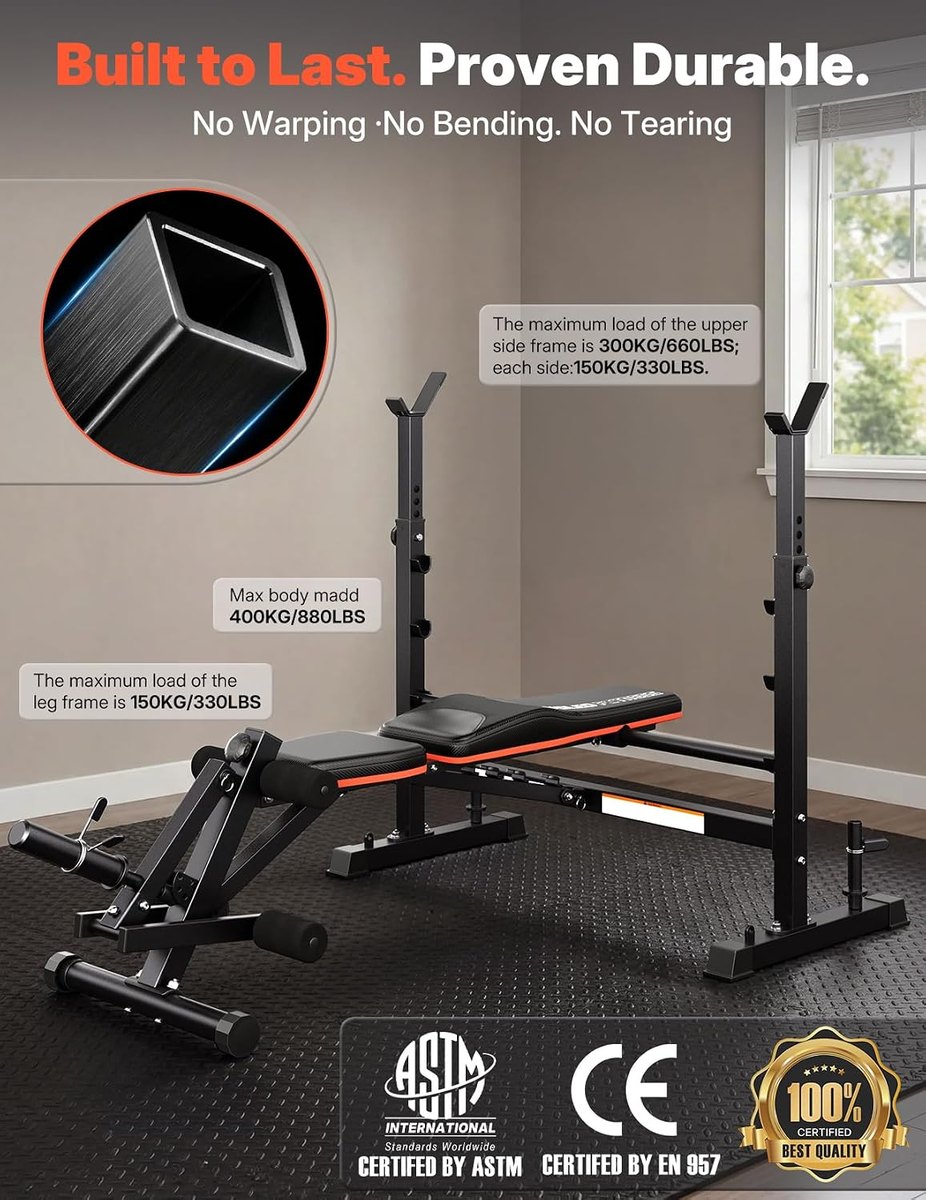 YOLEO Olympic Weight Bench, Foldable 1870 lb view 4