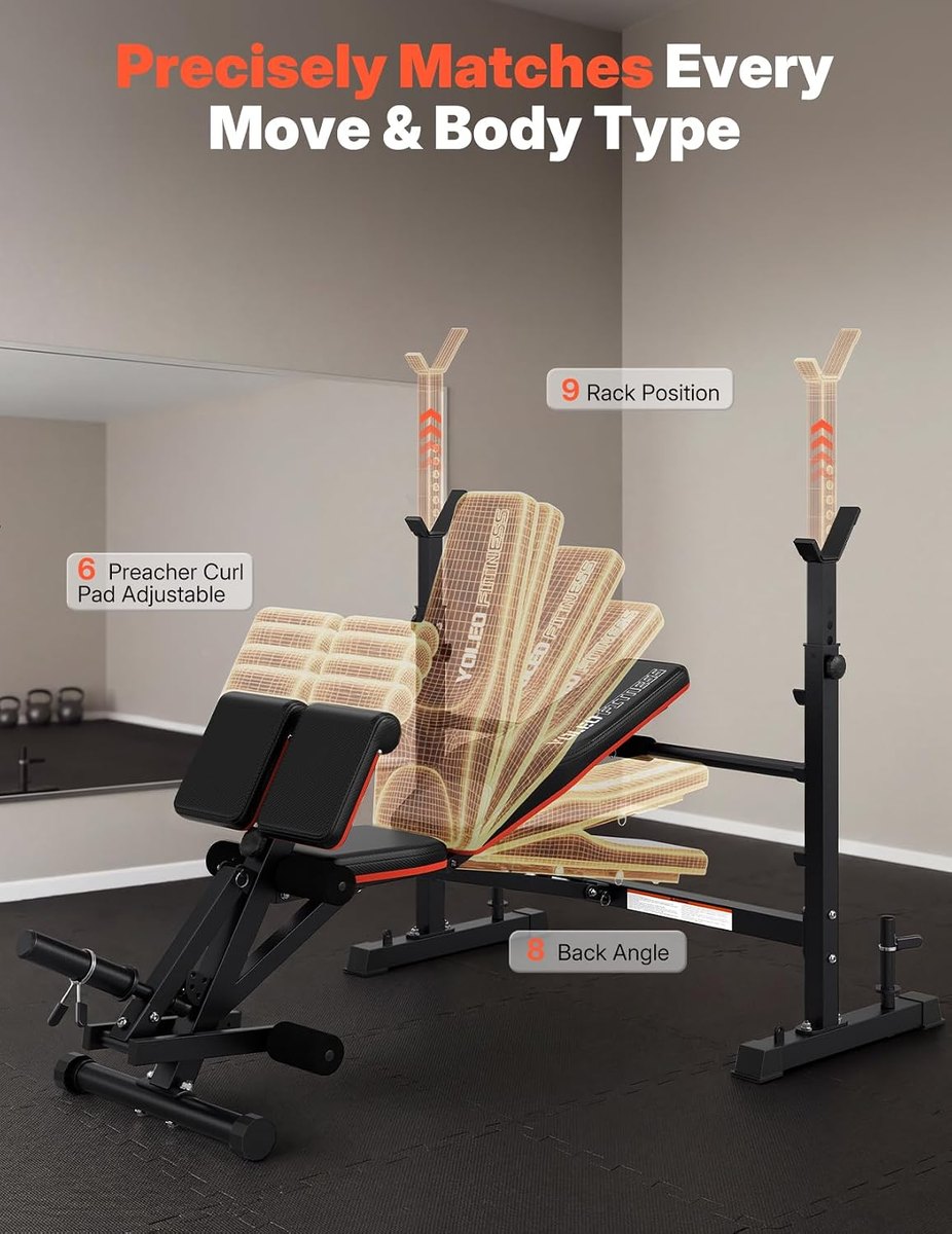 YOLEO Olympic Weight Bench, Foldable 1870 lb view 5
