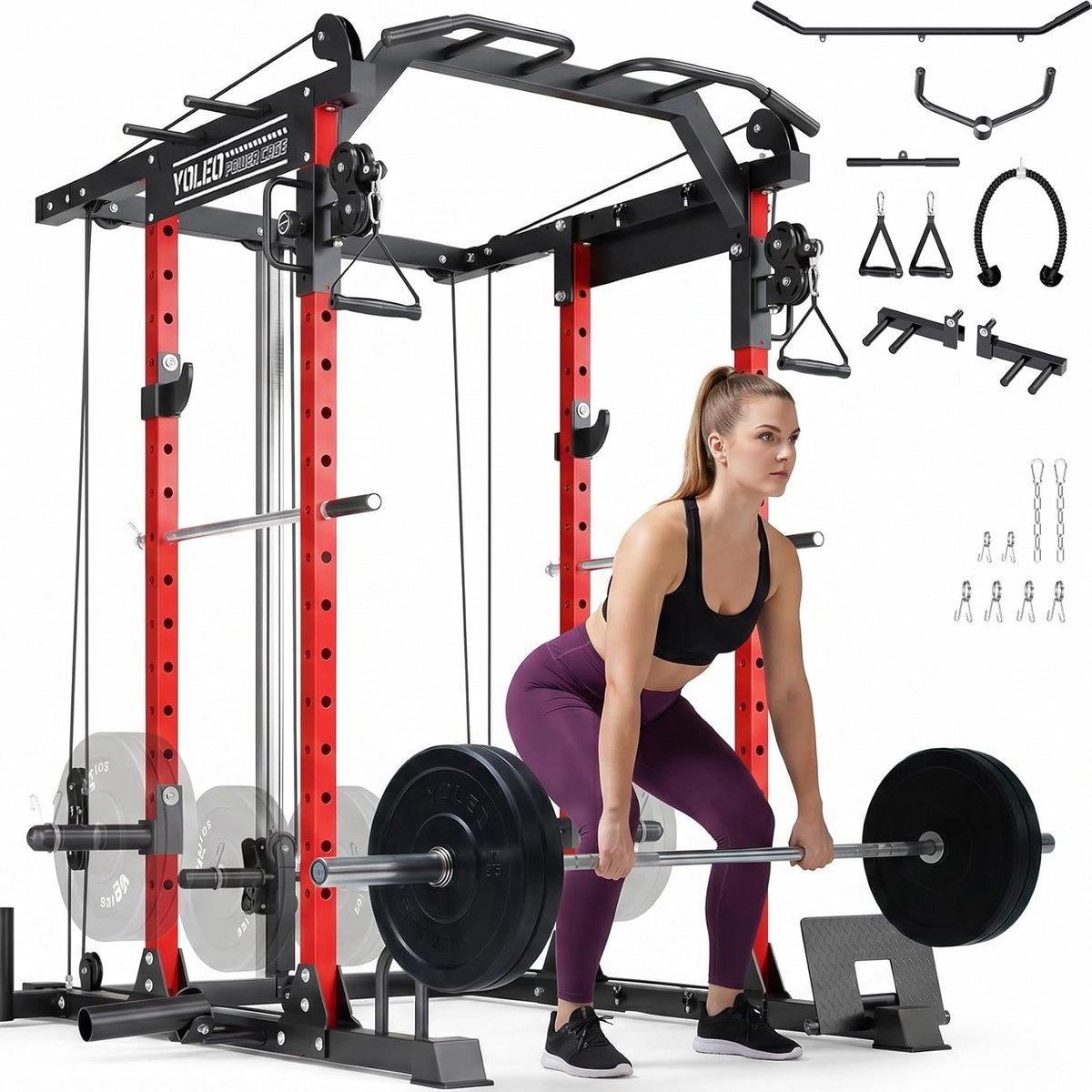 YOLEO Power Cage with Dual Pulley
