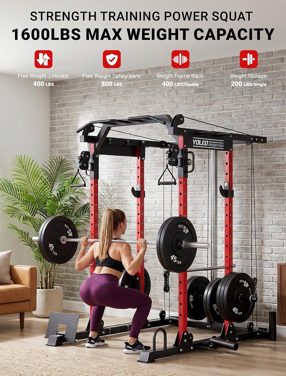 YOLEO Power Cage with Dual Pulley view 2