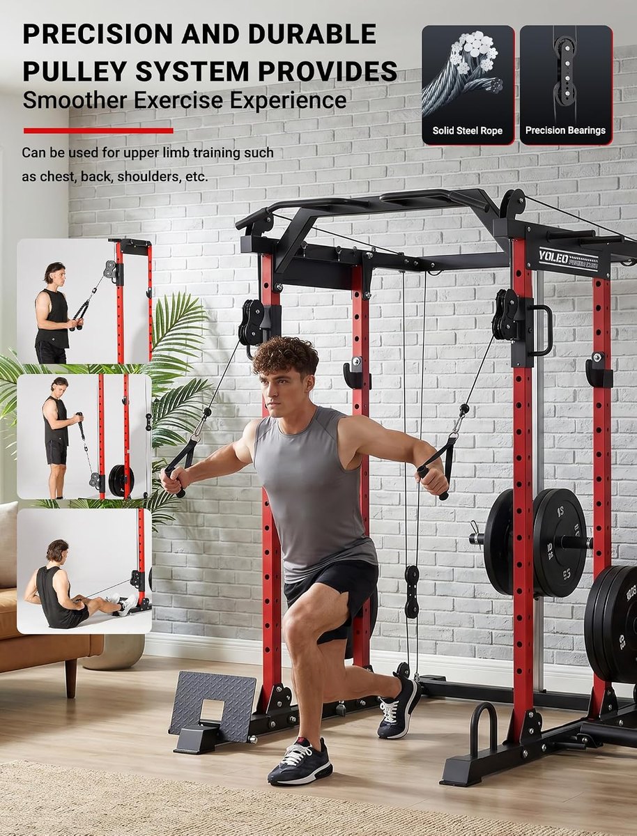 YOLEO Power Cage with Dual Pulley view 3
