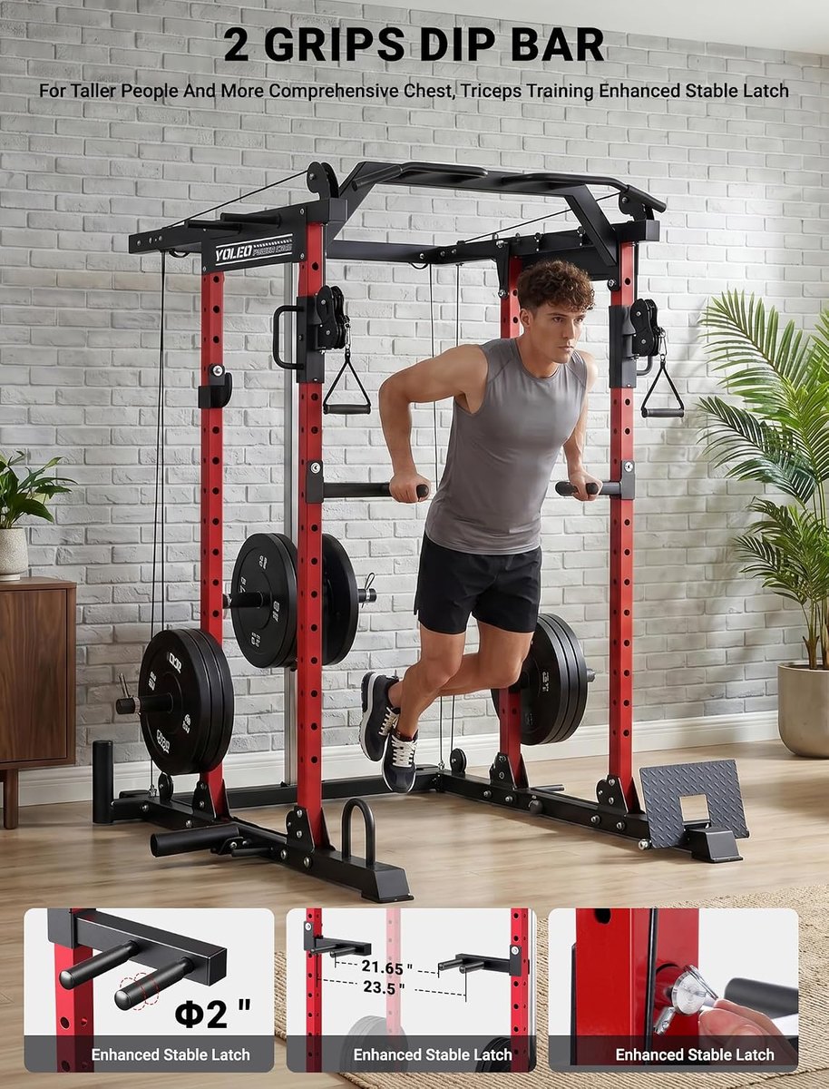 YOLEO Power Cage with Dual Pulley view 4