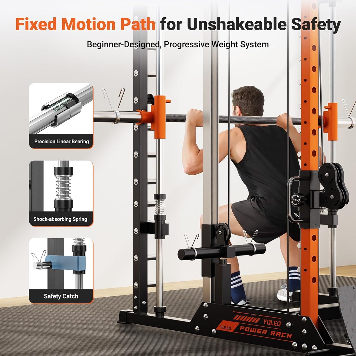 YOLEO Smith Machine with Cable Crossover view 2