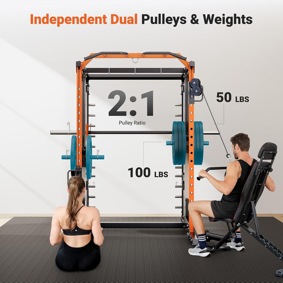 YOLEO Smith Machine with Cable Crossover view 3