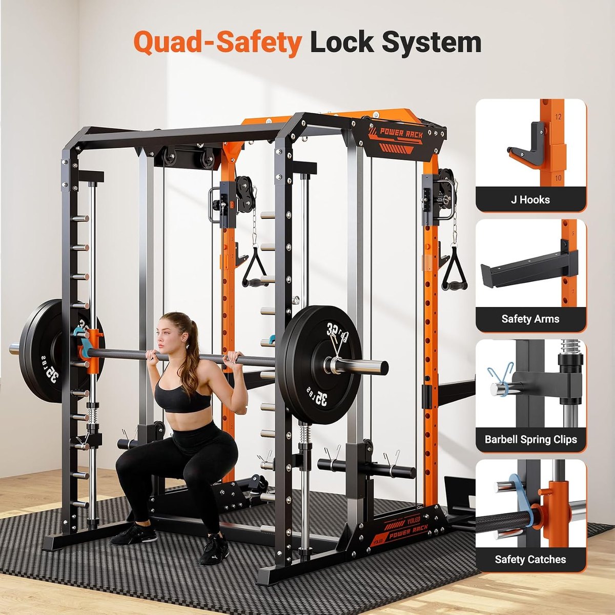 YOLEO Smith Machine with Cable Crossover view 4