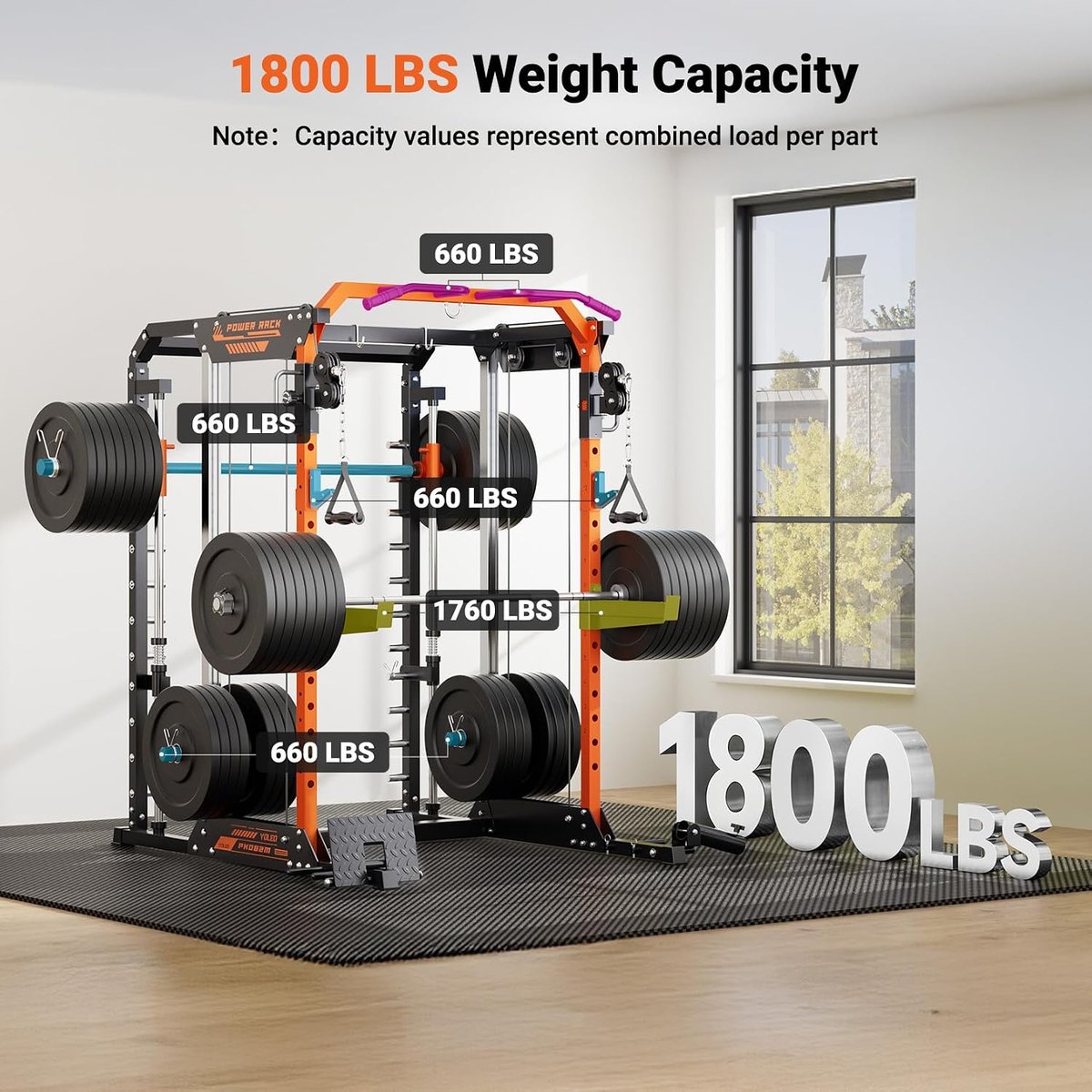YOLEO Smith Machine with Cable Crossover view 6