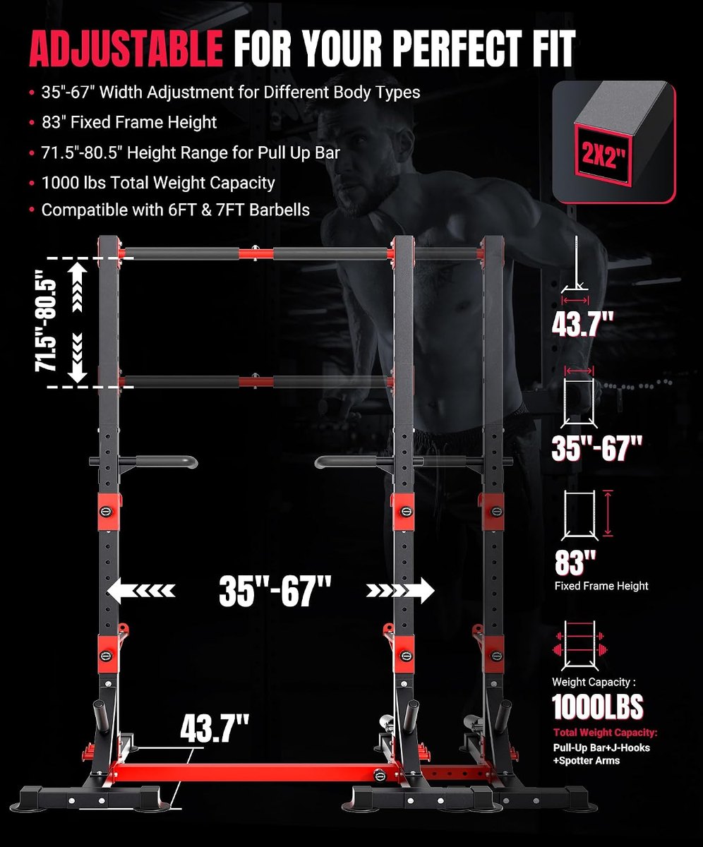 YOLEO Squat Rack with Pull-Up Bar view 4