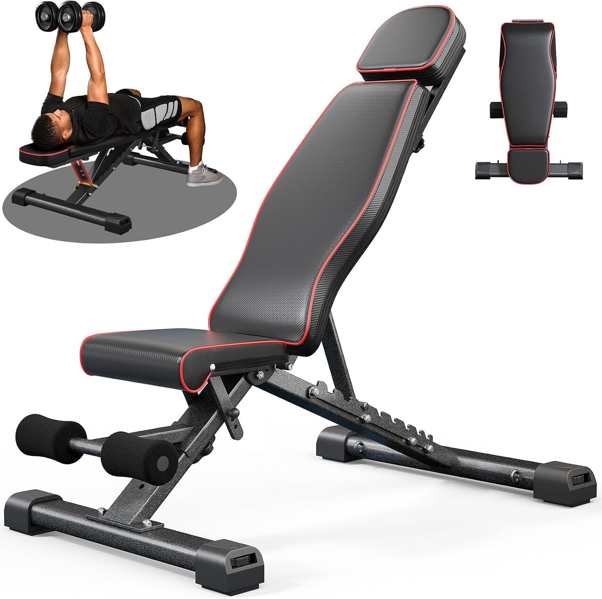YOLEO Weight Bench with Press Stand, 880 lb