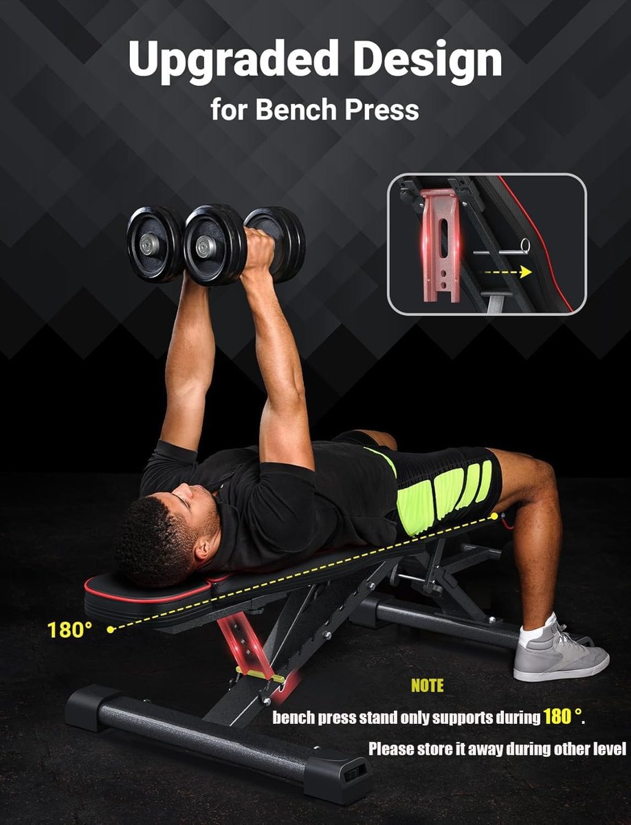 YOLEO Weight Bench with Press Stand, 880 lb view 4