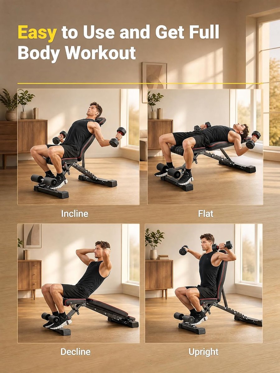 YOLEO Weight Bench and Floor Mat Bundle view 5